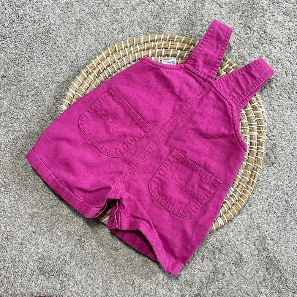 Carhartt Infant Baby Girl Bib Shortall Romper in Hot Pink Size 9M
